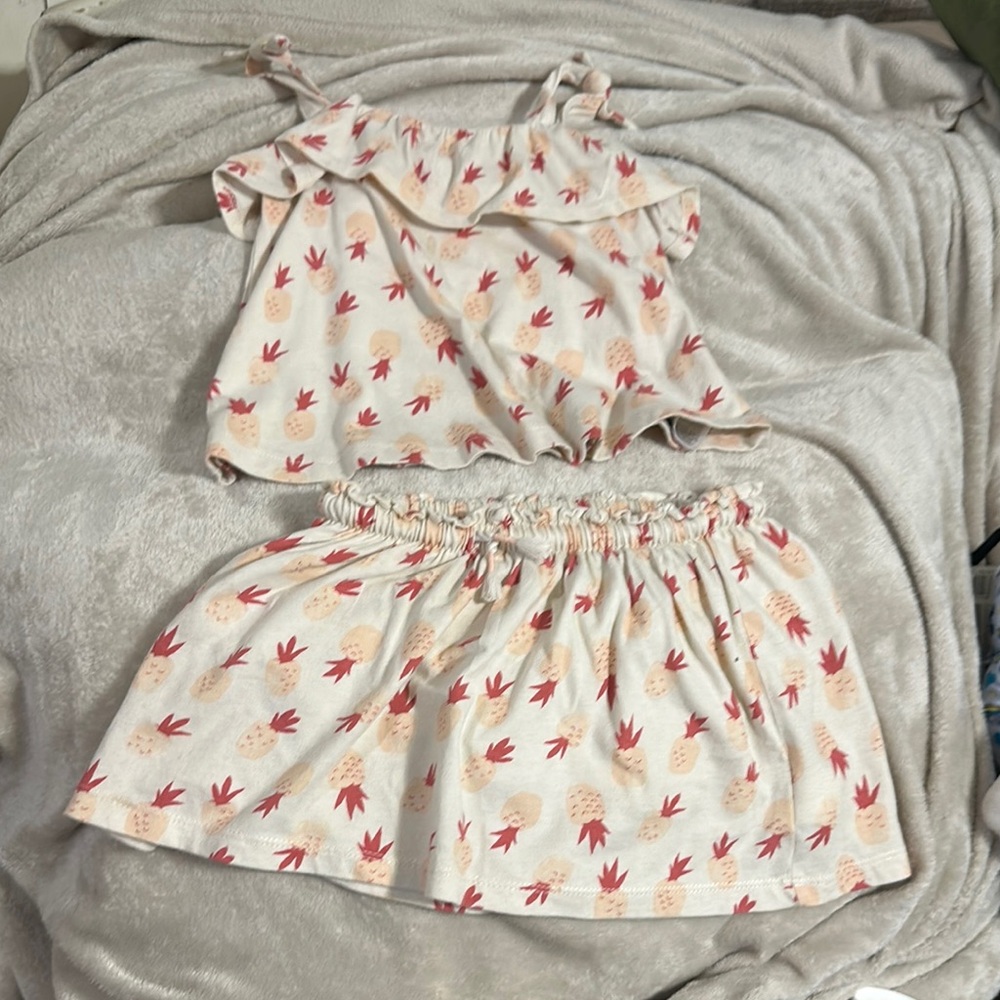 Cute Pineapple Print Two-Piece Set